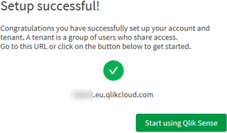 Qlik Sense Business Setup Successful