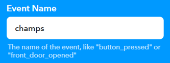 IFTTT Webhooks Event Name