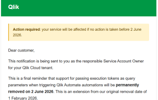 Email regarding Qlik Automation change